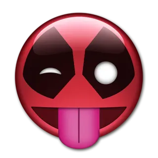 😜 Deadpool emoji, marvel, cartoon, funny, comic telegram sticker