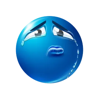 😢 Emoji, Triste, Blu, Piangendo, Emoticon telegram sticker