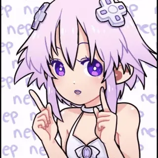 🍑 Neptune Hyperdimension Neptunia nep Anime, Videogioco, Carino, Cartone animato, Capelli viola, Neptune, Hyperdimension Neptunia telegram sticker