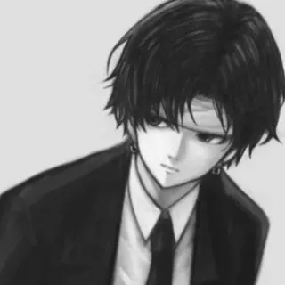 😏 Chrollo Lucilfer Hunter x Hunter anime, manga, character, suit, black hair whatsapp sticker