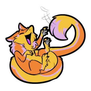 😋 fox, animal, cartoon, playful, cute, orange, happy telegram sticker