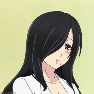 🌡 动漫, 女人, 黑发, 卡通, 漫画, 女孩 telegram sticker
