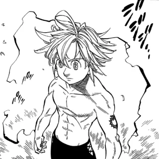 😐 Meliodas Seven Deadly Sins anime, manga, fantasy, demon telegram sticker
