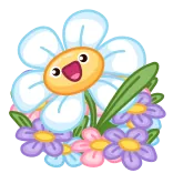 👋 fleur, marguerite, floral, plante, mignon, dessin animé telegram sticker