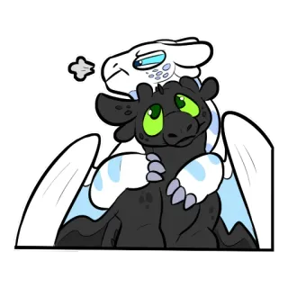 😤 Toothless How to Train Your Dragon dragon, dessin animé, mignon, fantaisie, Krokmou, Furie Éclair telegram sticker