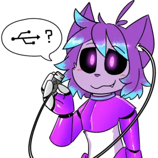 💾 ? 猫, USB, ロボット, 質問, 漫画, かわいい telegram sticker