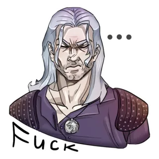 🤨 Geralt of Rivia The Witcher Fuck Geralt, The Witcher, Netflix, Fantasia, Witcher, Palavrão, Irritado telegram sticker