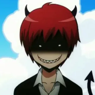 🎈 Karma Akabane Assassination Classroom Anime, Demônio, Sorriso, Cabelo Vermelho, Karma Akabane, Assassination Classroom whatsapp sticker