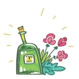 🍾 botella, flores, planta, arte, pegatina telegram sticker