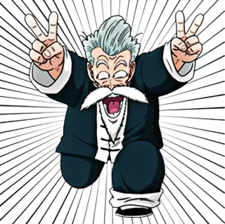 ✌ Hercule Dragon Ball Z Mr. Satan, Senang, Anime, Kartun telegram sticker