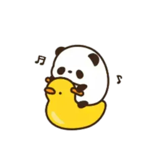 ☹ Panda, Pato, Lindo, Kawaii, Animales telegram sticker