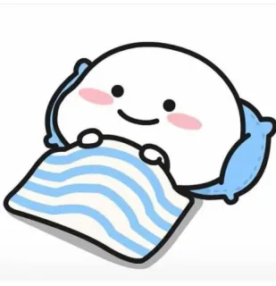 🙂 fofo, desenho animado, cama, sonolento, cobertor, kawaii telegram sticker