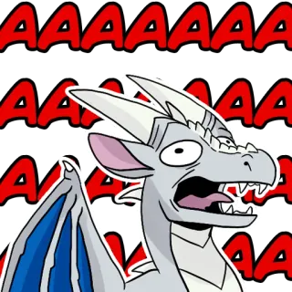 😲 AAAAAAA 龙, 卡通, 尖叫, 恐惧, 焦虑, 贴纸 whatsapp sticker