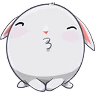 💋 cute, animal, bunny, kiss, adorable whatsapp sticker