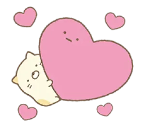❤ cuore, amore, gatto, carino, kawaii, affetto whatsapp sticker