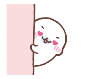 💝 Desenho animado, Fofo, Kawaii, Espiando, Tímido, Corações telegram sticker
