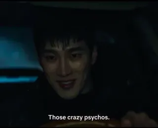 😈 Those crazy psychos. psychos, fou, homme, conduite, texte, visage whatsapp sticker