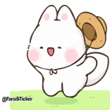 🏃‍♂️ bunny, cute, cartoon, animal, happy, sticker whatsapp sticker