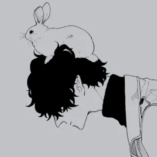 👁‍🗨 lapin, homme, animal, mignon telegram sticker