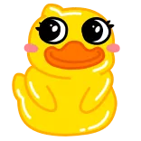 😈 anatra, cartone animato, animale, carino, giallo, kawaii telegram sticker