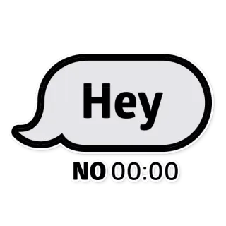 📭 Hey
NO 00:00 greeting, chat, time, number telegram sticker