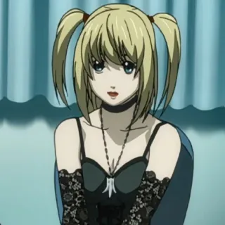 🍎 Misa Amane Death Note Anime, Death Note, Misa Amane, Loira, Personagem telegram sticker