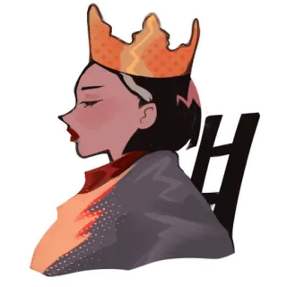 👑 rainha, coroa, retrato, realeza, mulher, ilustração telegram sticker