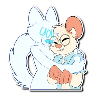🤗 YOU desenho animado, animal, abraço, amizade, fofo, feliz telegram sticker