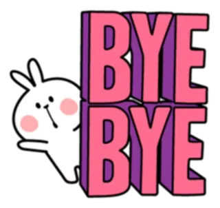 👋 BYE BYE lapin, au revoir, bye, adieu, départ, dessin animé telegram sticker
