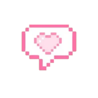 🌟 Herz, Liebe, Pixel Art, Rosa, Sprechblase telegram sticker