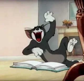 🍖 Tom Cat Tom and Jerry cartoon, kat, grappig, uitdrukking whatsapp sticker