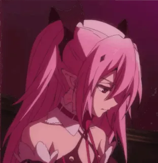 😔 Krul Tepes Seraph of the End Anime, Vampir, Krul, Tepes, pinke Haare telegram sticker