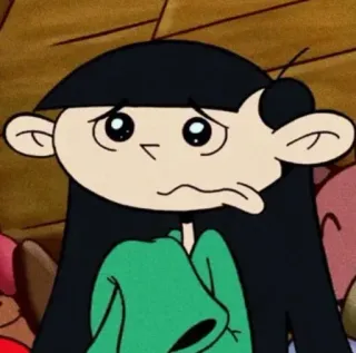 🧿 Numbuh 3 Codename: Kids Next Door Kartun, Nomor 3, Codename: Kids Next Door, Anime, Karakter, Sedih telegram sticker