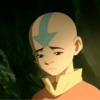 😞 Aang Avatar: The Last Airbender Aang, Avatar, Awatar: Legenda Aanga, Kreskówka, Animacja, Nickelodeon, Smutny telegram sticker