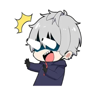 😱 Anime, Kreskówka, Słodki, Wyraz, Chibi, Zaskoczony, Wykrzyknik telegram sticker