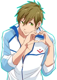 💙 Makoto Tachibana Free! Anime, Makoto Tachibana, Free, Coração, Garoto Anime telegram sticker