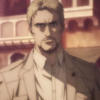 ♥️ Reiner Braun Attack on Titan anime, character, soldier, serious, reiner braun, attack on titan telegram sticker