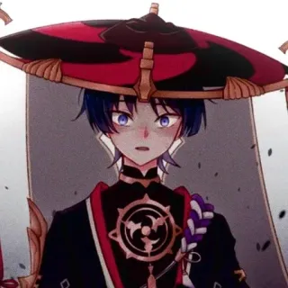 ⚡ Scaramouche Genshin Impact アニメ, ゲーム, 原神, スカラマシュ, 帽子, ファンアート telegram sticker