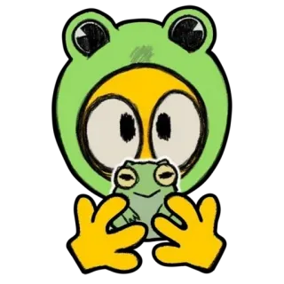 🐸 青蛙, 表情符号, 动物, 可爱, 绿色 telegram sticker