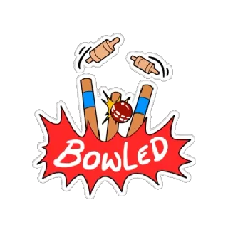 🎯 BOWLED Cricket, Gegrillt, Sport, Wicket telegram sticker