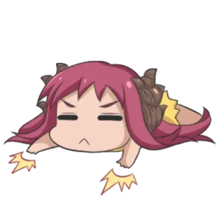 😪 anime, cartoon, character, chibi, angry, frustrated telegram sticker
