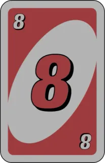 ❤️ Uno 8 card, game, number, eight, red whatsapp sticker