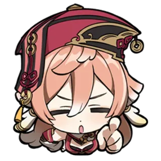 😤 Yanfei Genshin Impact yanfei, genshin impact, mignon, chibi, autocollant, dessin animé whatsapp sticker