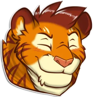 ☺️ Furry, Antropomorficzny, Zwierzę, Kreskówka, Szczęśliwy, Tygrys, Ssak, Postać telegram sticker