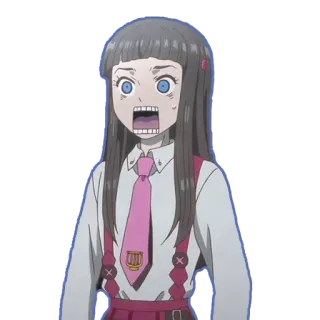 😲 anime, scioccata, ragazza, bocca aperta, uniforme, espressione telegram sticker