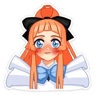 👀 аниме девушка, милый, краснеющий, мультфильм, персонаж, стикер whatsapp sticker