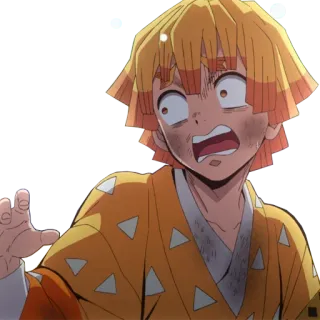 😱 Zenitsu Agatsuma Demon Slayer Anime, Demon Slayer, assustado, Zenitsu, Agatsuma, Personagem de anime, Mangá telegram sticker