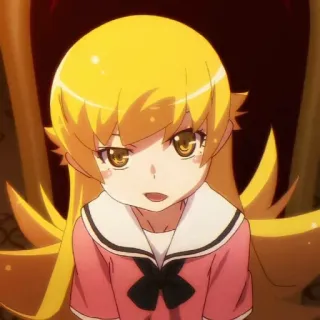 🎭 Shinobu Oshino Monogatari Anime, Shinobu Oshino, Monogatari, Wampir, blondynka telegram sticker