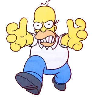 😡 Homer Simpson The Simpsons Мультфильм, Гомер, Симпсоны, Злой, Желтый, Персонаж telegram sticker