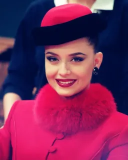 💧 donna, cappello rosso, moda, ritratto, eleganza telegram sticker